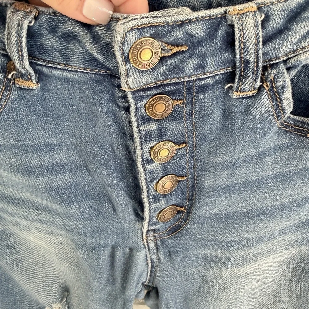 WAX Jeans Women's Blue‎ Distressed Skinny Size 5/27